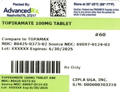 Topiramate 100 mg #60 (Topiramate 100mg 80425 0373 02)